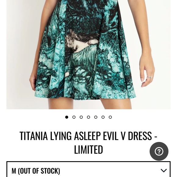 Blackmilk “TITANIA LYING ASLEEP EVIL V DRESS” Size Medium M NWT - Picture 3 of 15